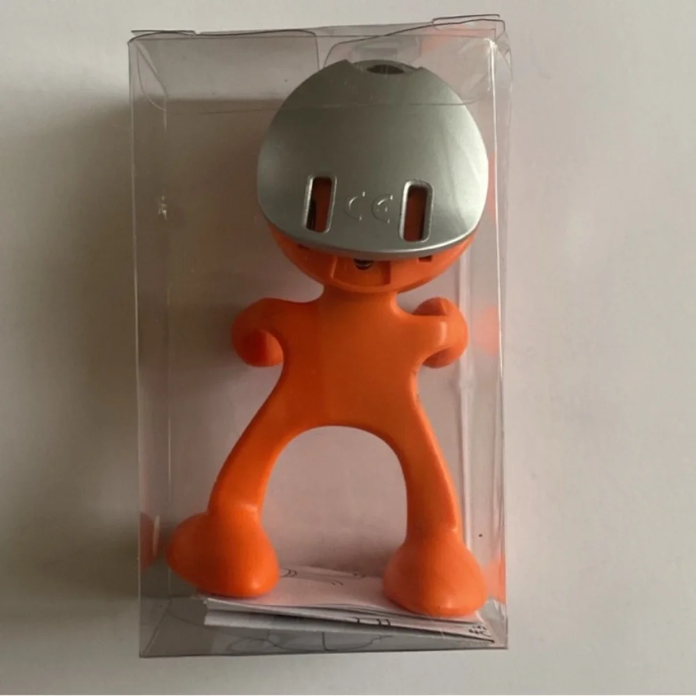 VTG 1990’s Y2K Digital Clock Head Gummy Space Men Set Orange Silver NWT 4 Inch